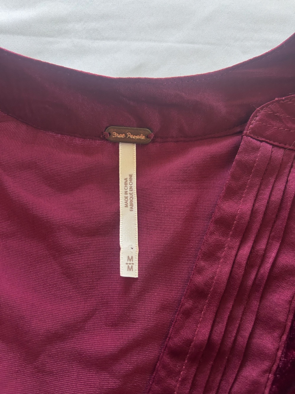 Free People Choose Me Velvet Mini Dress in Burgundy - Picture 9 of 12